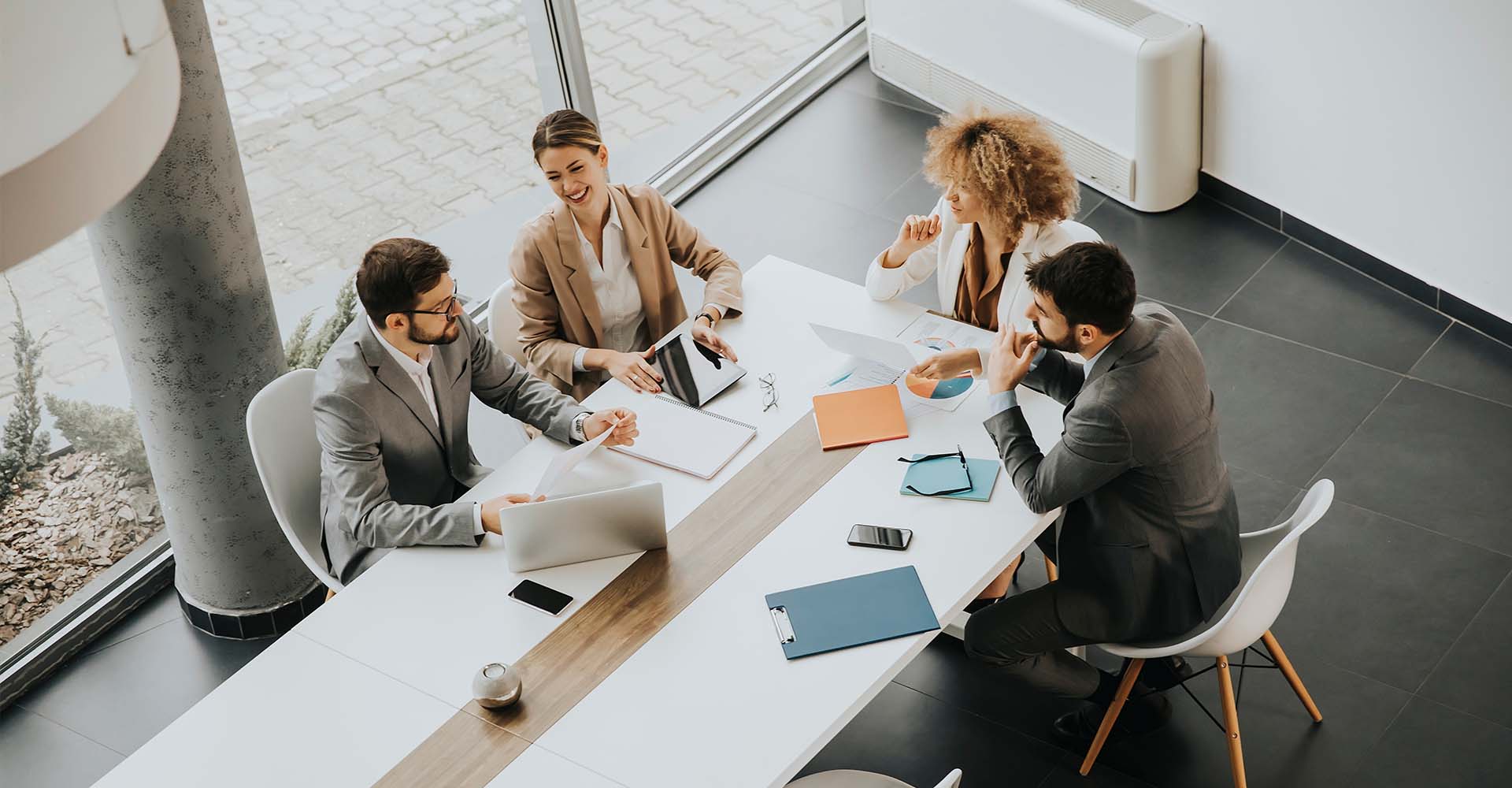 team of employees in a meeting